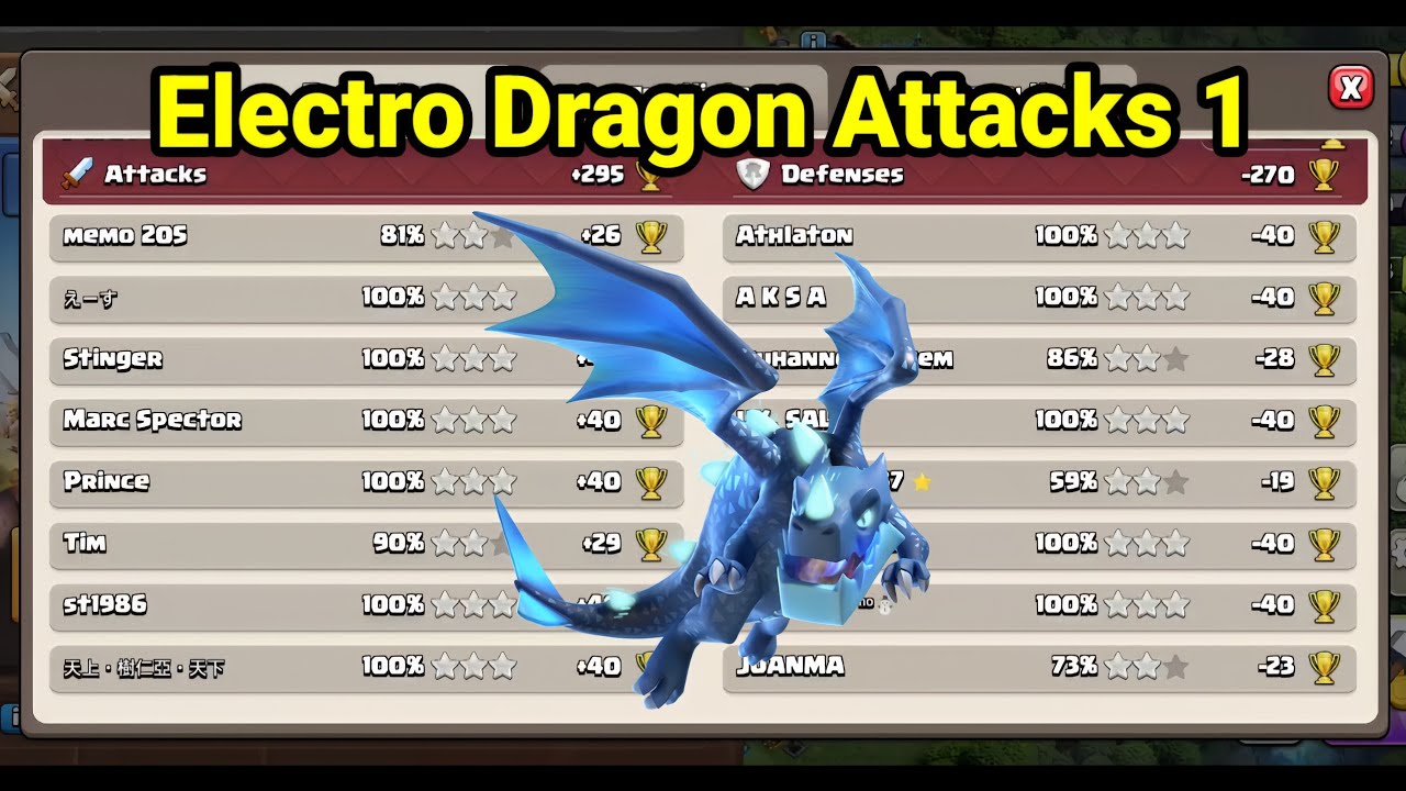 Electro dragon attacks 1 | th18 attack strategy 