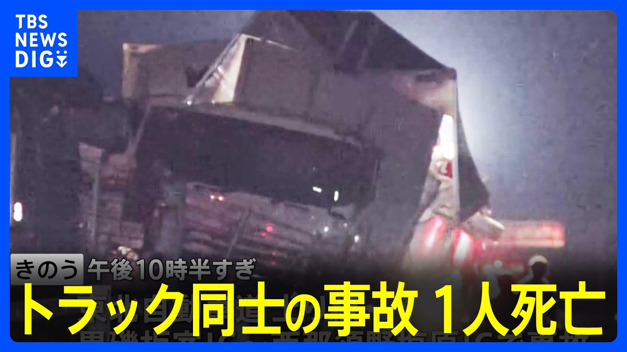 停車中のトラックに別のトラックが衝突　50代男性が死亡　栃木・那須塩原市東北道上り　現場付近9時間にわたって通行止めも解除｜TBS NEWS DIG