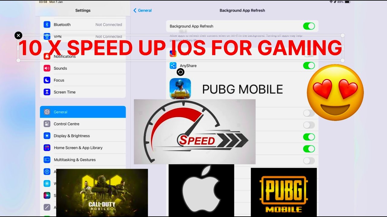 10X Speed Up IOS for Gaming / Iphone / Ipad Setting for PUBG/ BGMI NO LAG