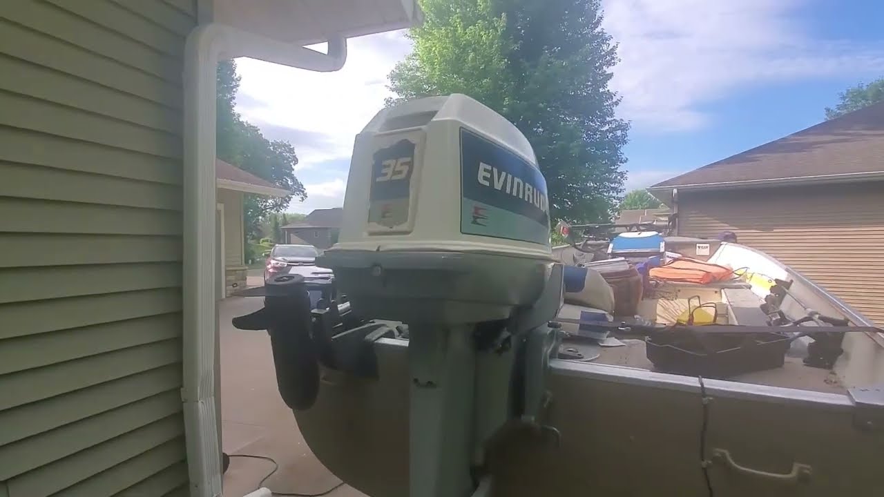 1984 Evinrude 35 HP first run of the season