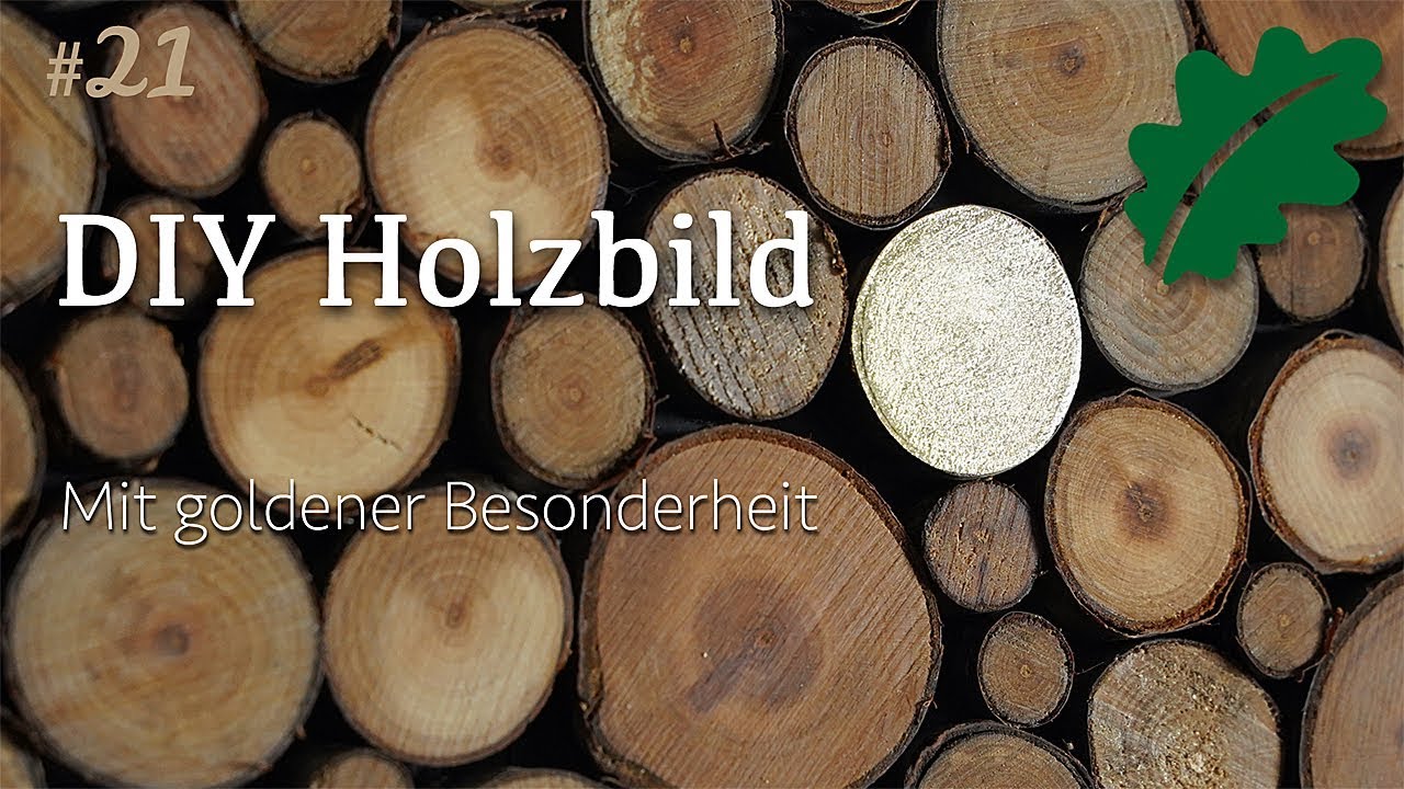 DIY Holzdeko - Holzbild mit goldener Besonderheit selber machen