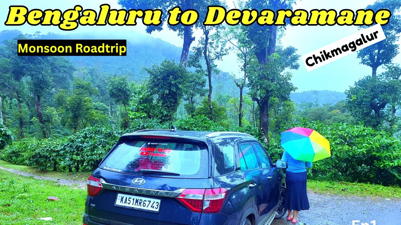 Bangalore to Devaramane,Chikmagalur Roadtrip in Monsoon|300km|Udayagiri Estate|Karaj Vlog