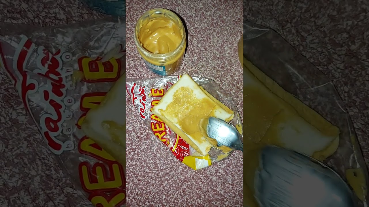 Dubia roach eating bread with peanut butter