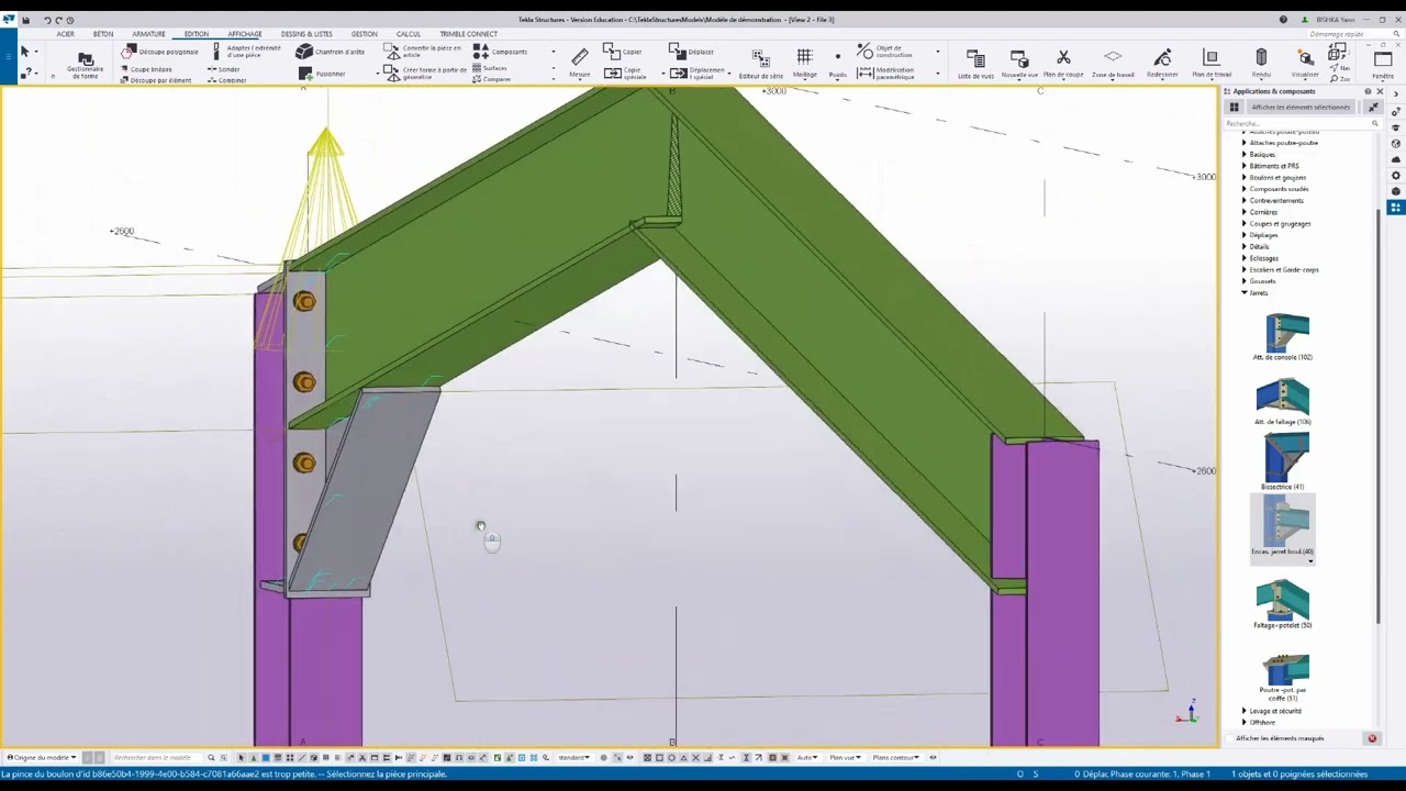 05 Tekla Créer les attaches en mode automatiques