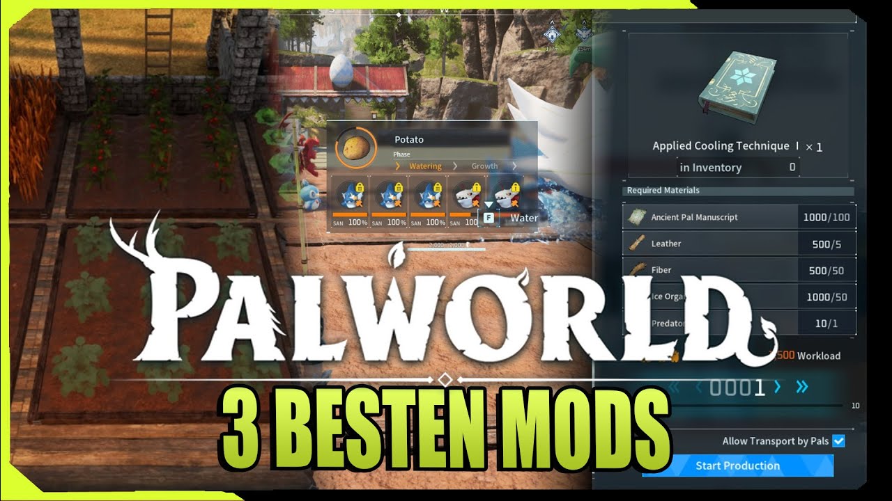3 Mods für Palworld ! Die euch das Spiel leichter machen | Teil 1