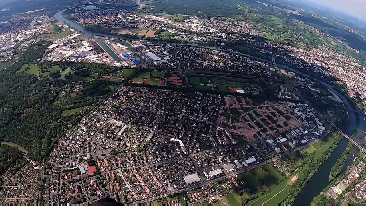 Gleitschirm Thermikflug über Aschaffenburg Nilkheim
