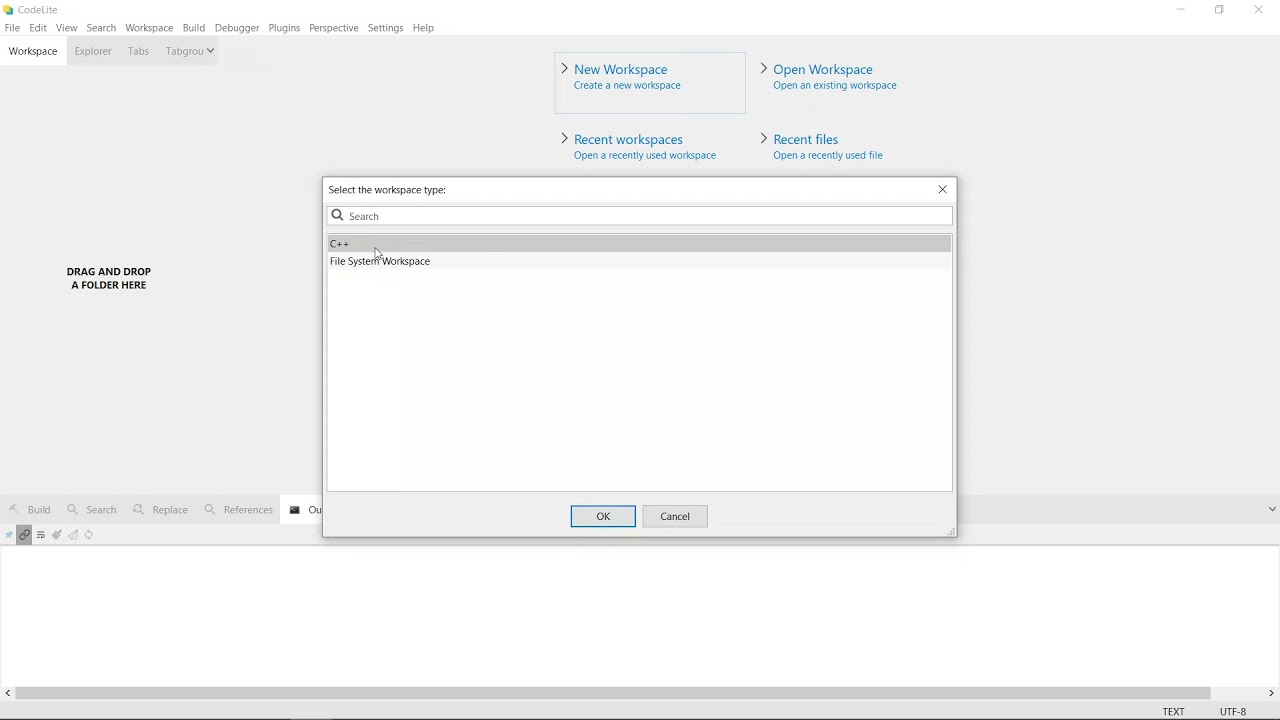 Установка и настройка CodeLite в Windows с GCC для C++ 20