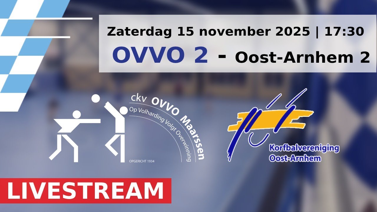 OVVO Maarssen 2 vs Oost-Arnhem 2 | Livestream (15-11-2025)