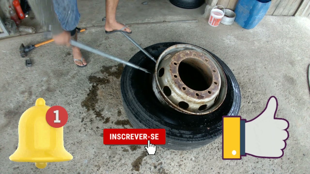 Como Desmontar e montar pneu de  caminhão 4 minutos será?