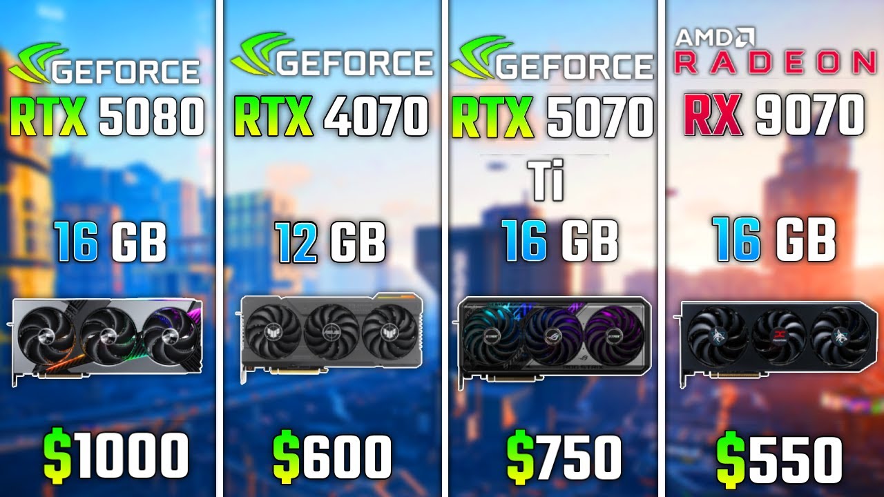RTX 5080 vs RTX 4070 vs RTX 5070 Ti vs AMD RX 9070 | Test in 6 Games