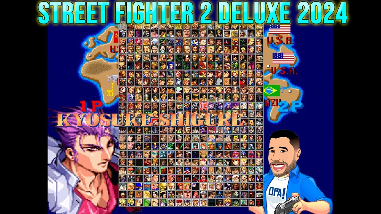 Street Fighter 2 Deluxe 2024 - Jogando com Kyosuke Shigure - Roda em PC fraco.