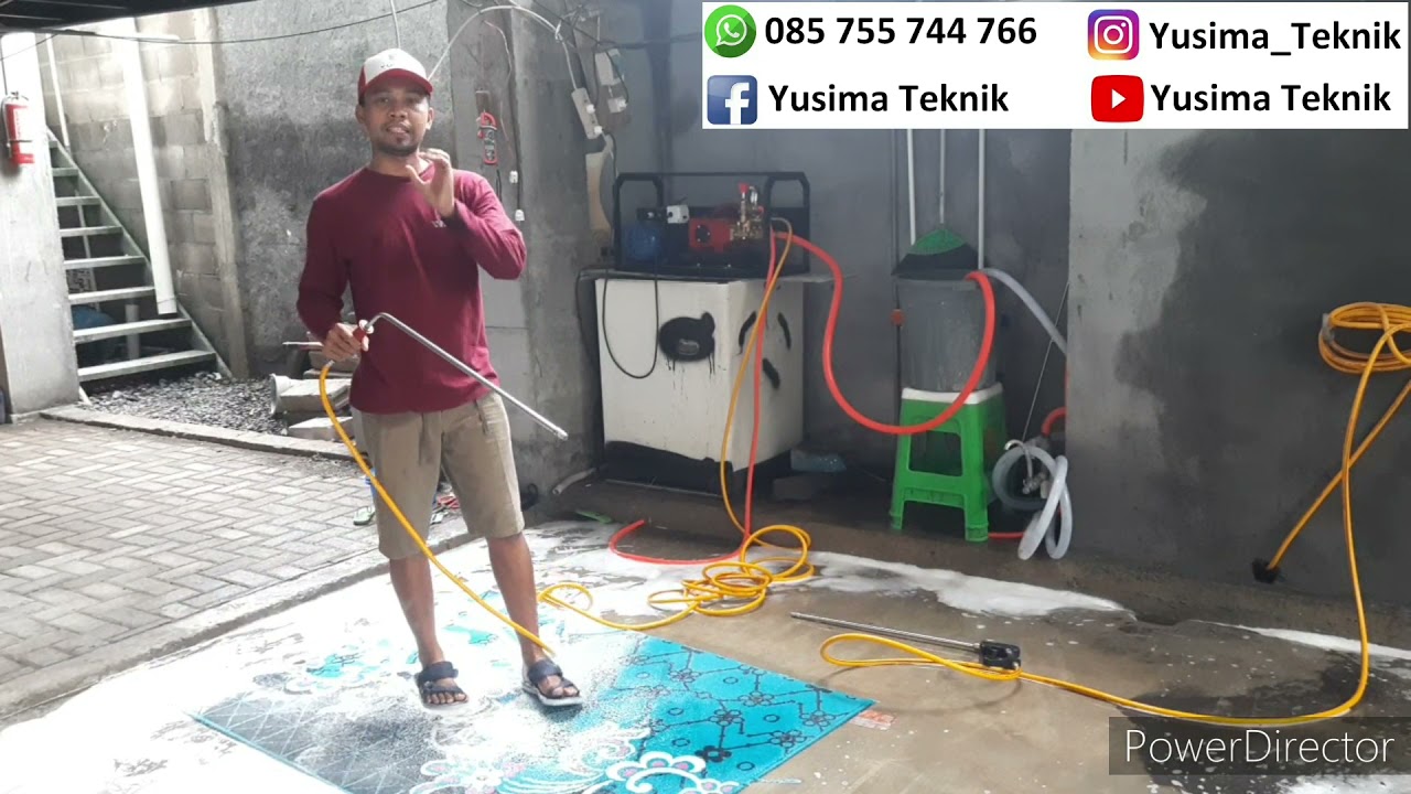 Mesin sapu air versi murah / mesin bilas karpet / mesin cuci motor & mobil dari @Yusima teknik