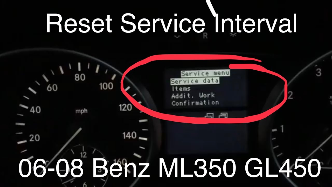 Как сбросить интервал обслуживания Mercedes Benz ML350 GL550 GL450 2006-2008 A B C