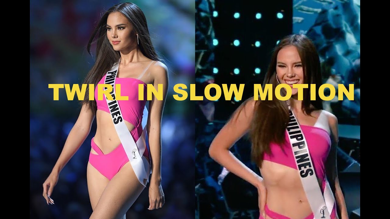 CATRIONA GRAY  TWIRL TURN WITH SLOW MOTION EFFECT | LAVA WALK | SMIZE POISE WITH FELINE EYES