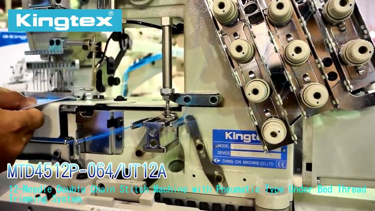 Kingtex MT4512P/UT12A -- 12 Needles Double Chain Stitch/ Under Bed Thread Trimmer