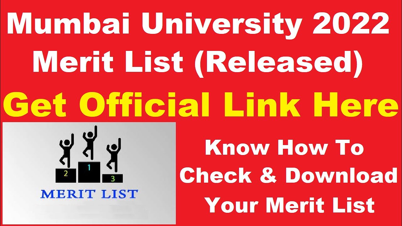 Mumbai University Admission 2022 Merit List (Released) - Download Mumbai University Merit List PDF