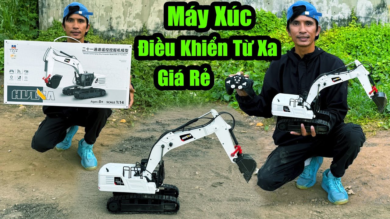 Máy Xúc Điều Khiển Từ Xa Giá Rẻ , Review Xe Cẩu Múc Cát Huina 1523 , Ô Tô Đồ Chơi Xúc Đất