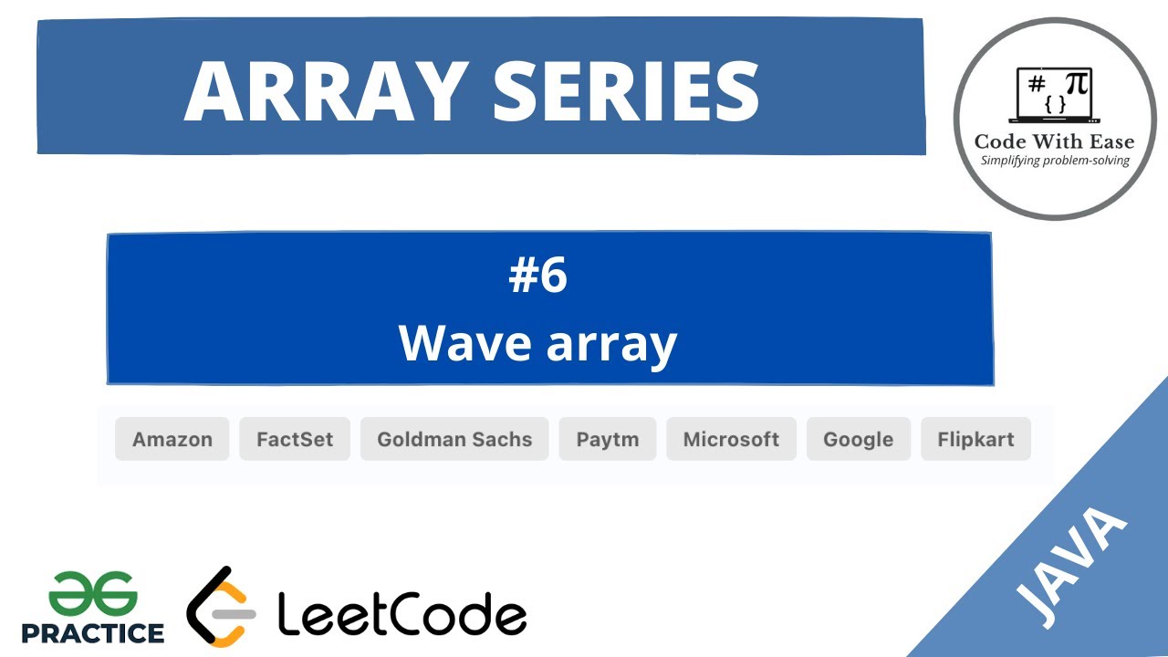 Arrays Series #6- Wave array- Solution Explained in Java