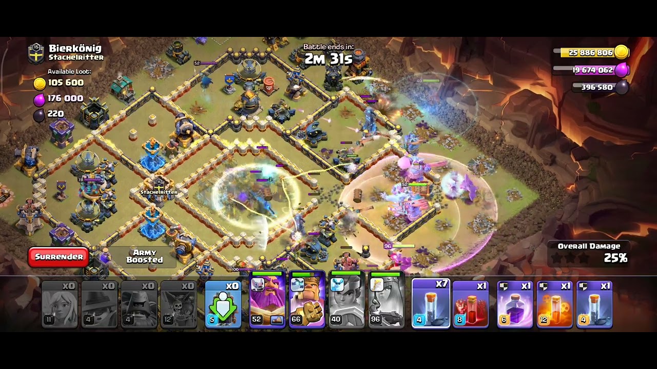 Clan war league attck n beat the opponent No.1 base.