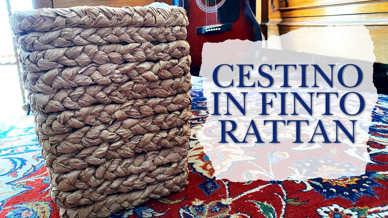 CESTINO 🗑 IN FINTO RATTAN di carta! ( home decor/ riciclo creativo)Arte per Te