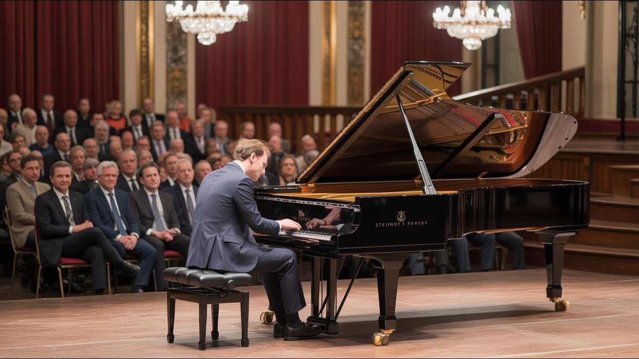 The pianist smirked as she began to play, then the room fell into stunned silence