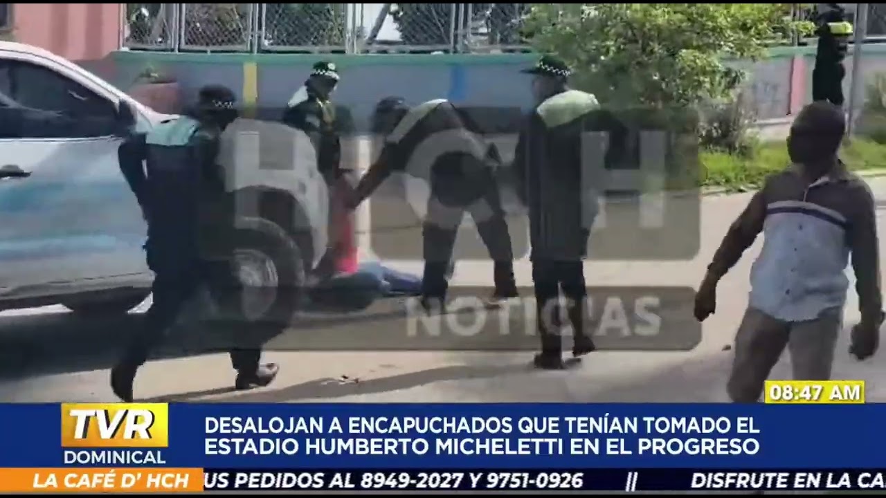 Suenan disparos en desalojo de encapuchados que tenían tomado el estadio Humberto Micheletti
