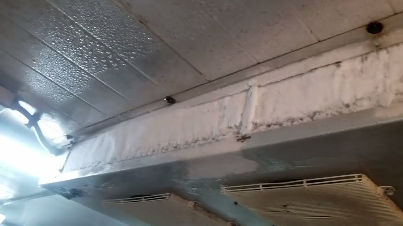 ICED UP WALK IN COOLER EVAPORATOR COIL