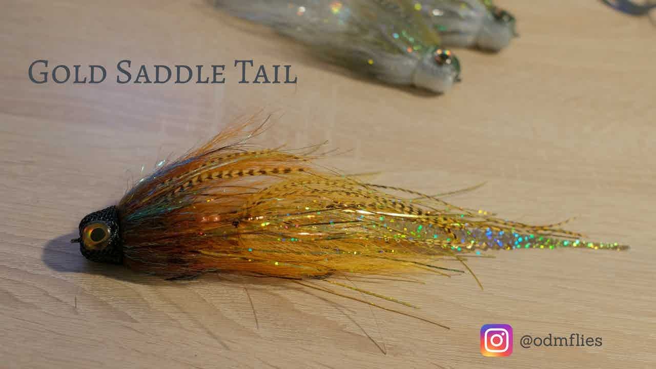 Fly tying: GOLD Saddle Tail articulated musky & pike fly