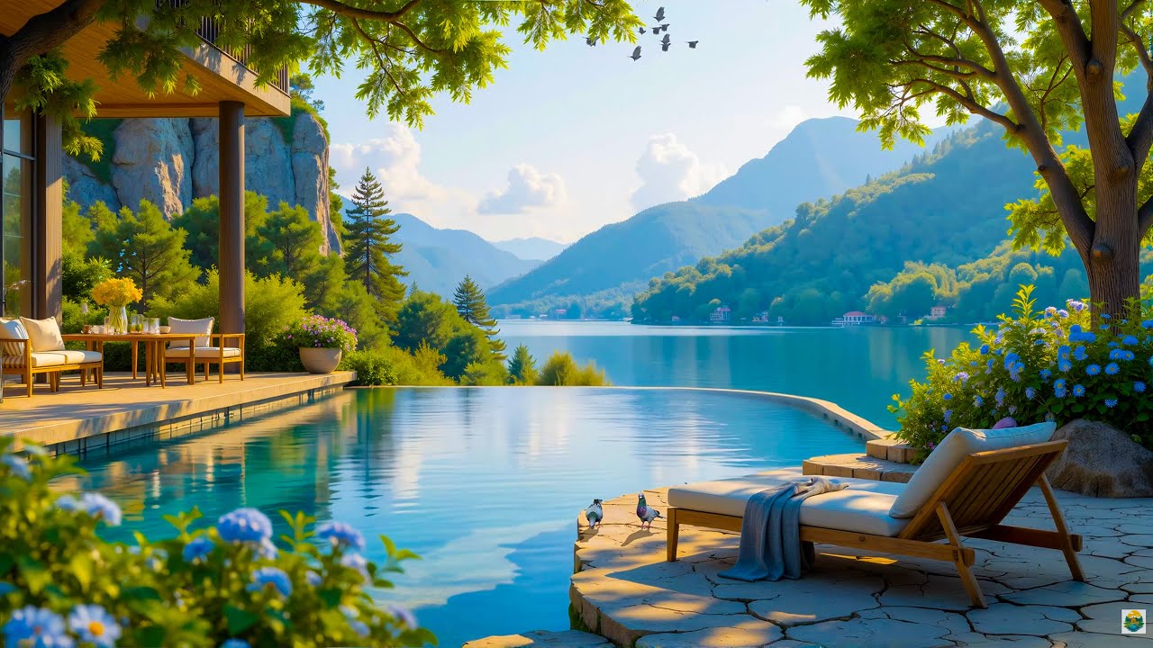 Lakeside Morning Breeze 🍃 Smooth Piano Music With Gentle Nature Sound By The Lake For Fresh Energy