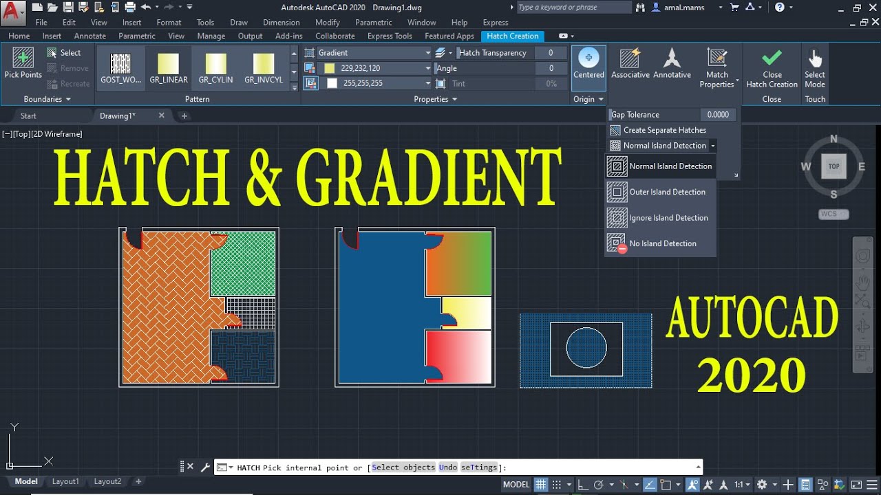 شرح كل ما يخص التهشير ببرنامج HATCH & GRADIENT | AUTOCAD