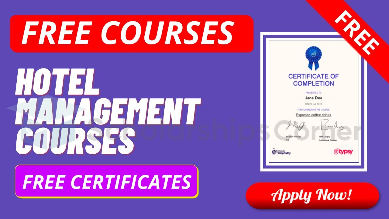 Free Online Hospitality Courses With Free Certificates | Hotel Management Courses