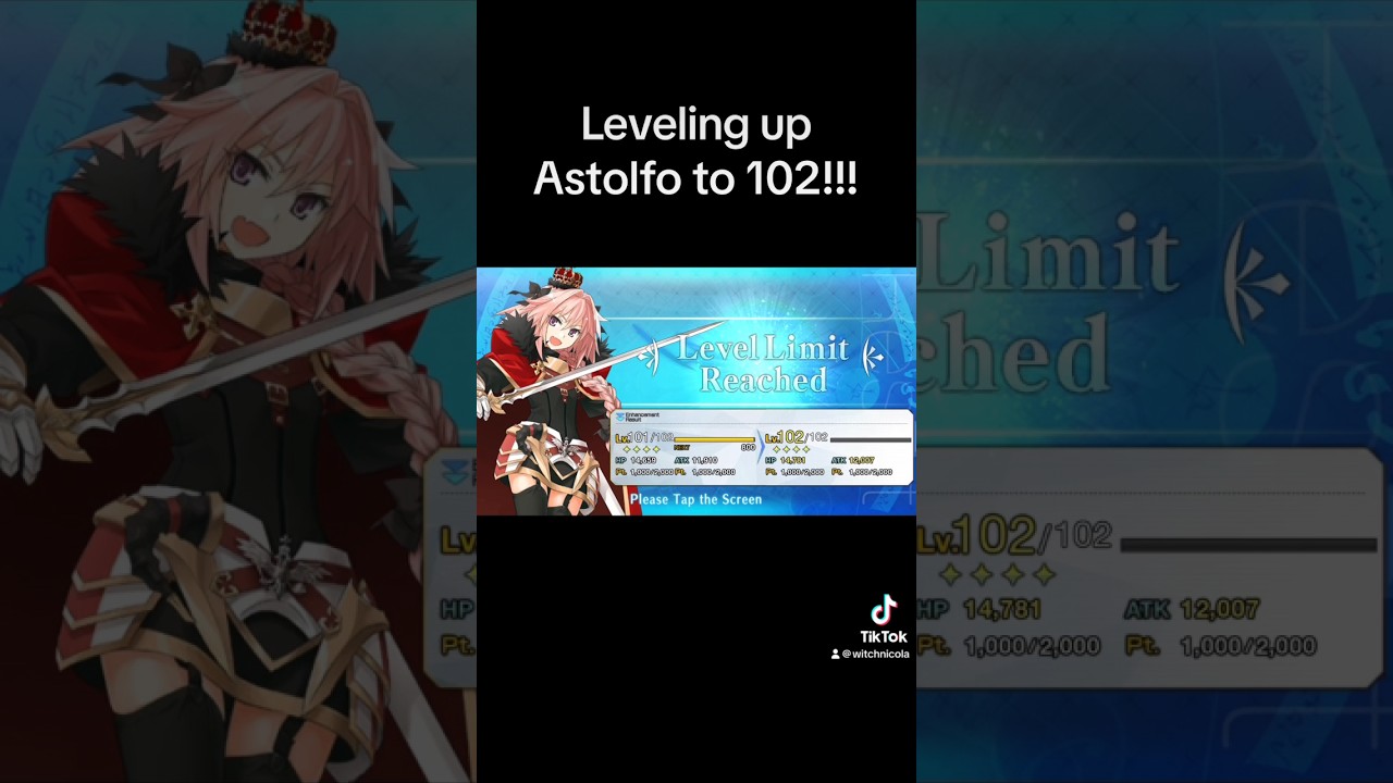 Leveling up Astolfo to 102!!! 