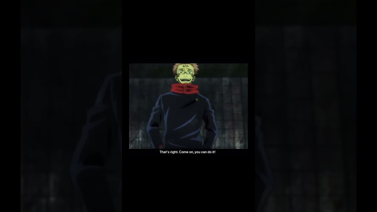 Sukuna in Itadori&rsquo;s body saying Ganbare Ganbare to a Special Grade curse spirit