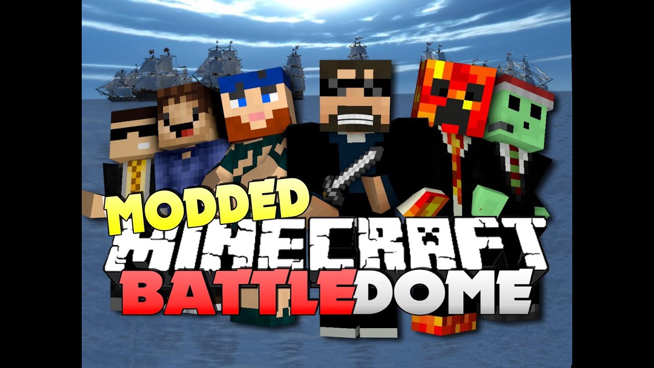 Minecraft MODDED Battle Dome  - WIENER THIEF BOAT (w/ Woofless, Lancey, and Friends)