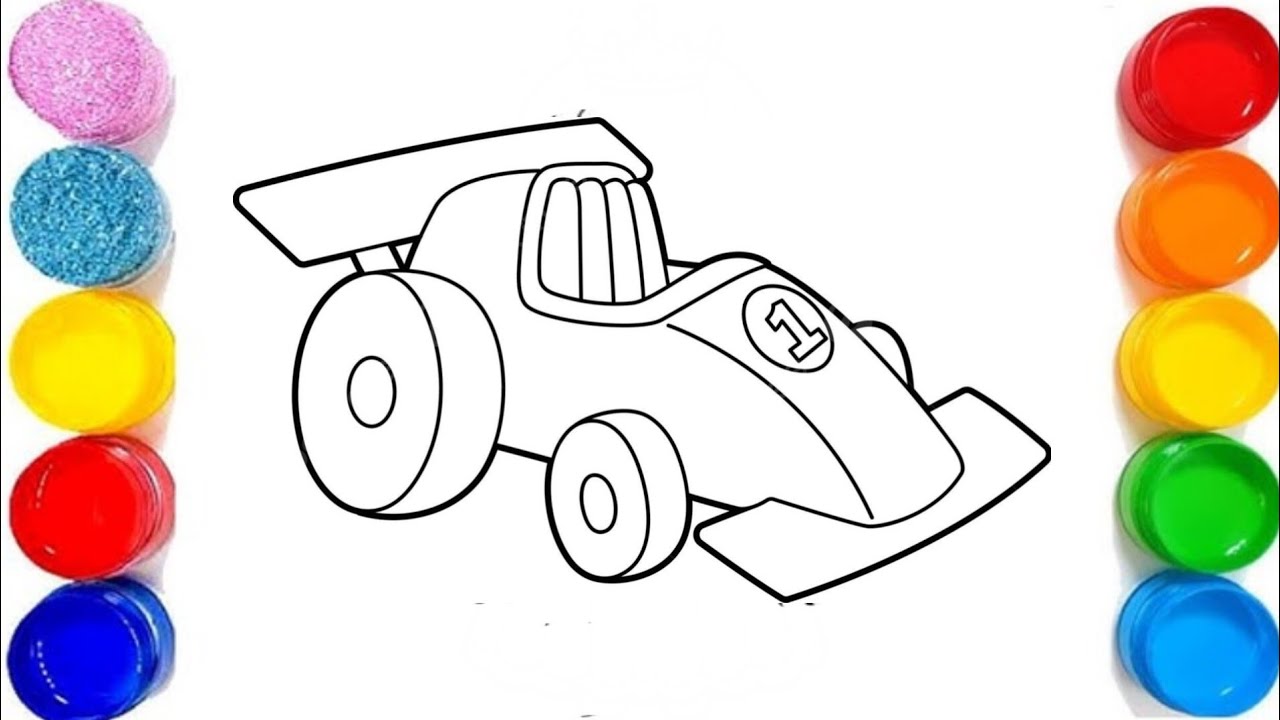 How to draw a Race Car | Easy Draw Race Car For kids & Toddlers| Cute Race Car Drawing Step By step 