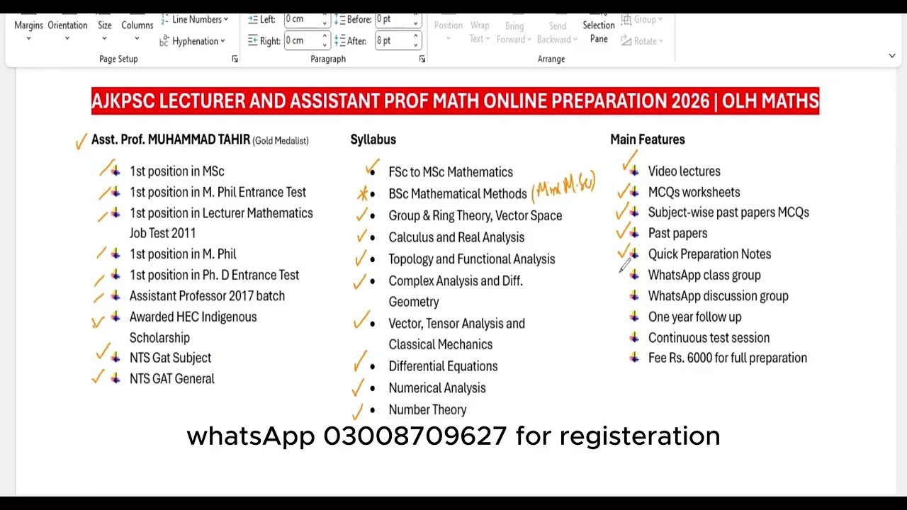 AJKPSC Lecturer Mathematics Test Preparation | OLH Maths