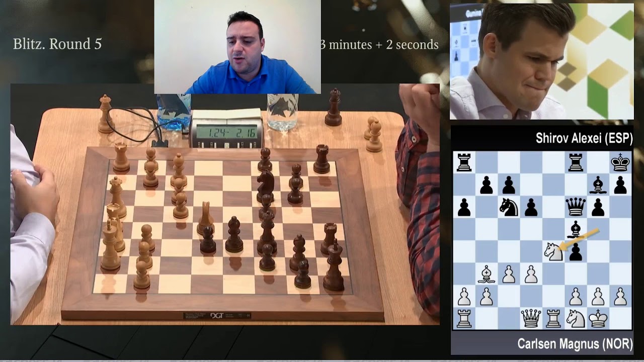 Carlsen vs Shirov (Ronda 5 Mundial de Blitz)