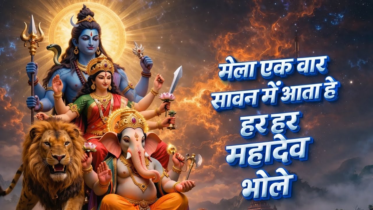 मेला एक बार सावन में आता है भजन | har har Mahadev, Jay bhole, Jay Mata Sherawali, Jay Ganesh ji |