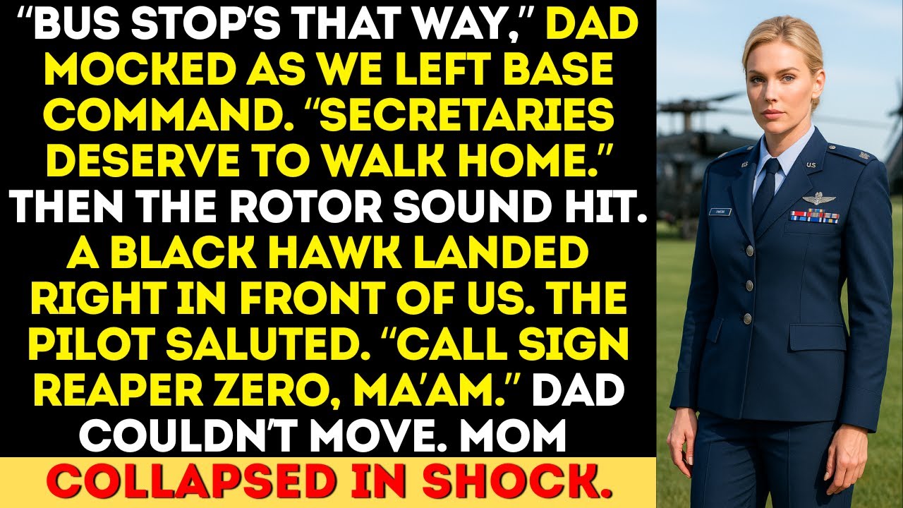Mom & Dad Thought I Was Just a Secretary— Until the Black Hawk Landed, “Reaper Zero, Ma’am.”