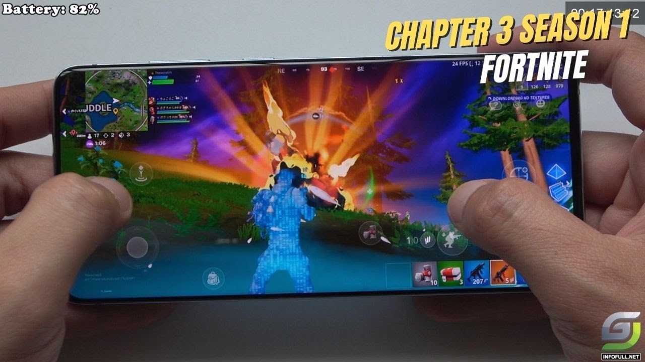 Samsung Galaxy S20 Plus test game Fortnite New Update Chapter 3 Season 1 2022
