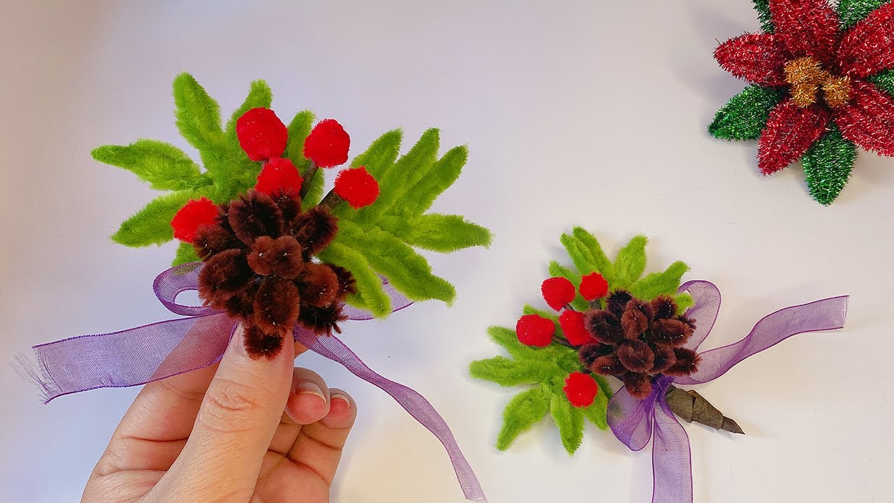 DIY Christmas Ornament with chenille wire - Dollar Tree DIY Christmas Ornament - Tinsel pipe cleaner