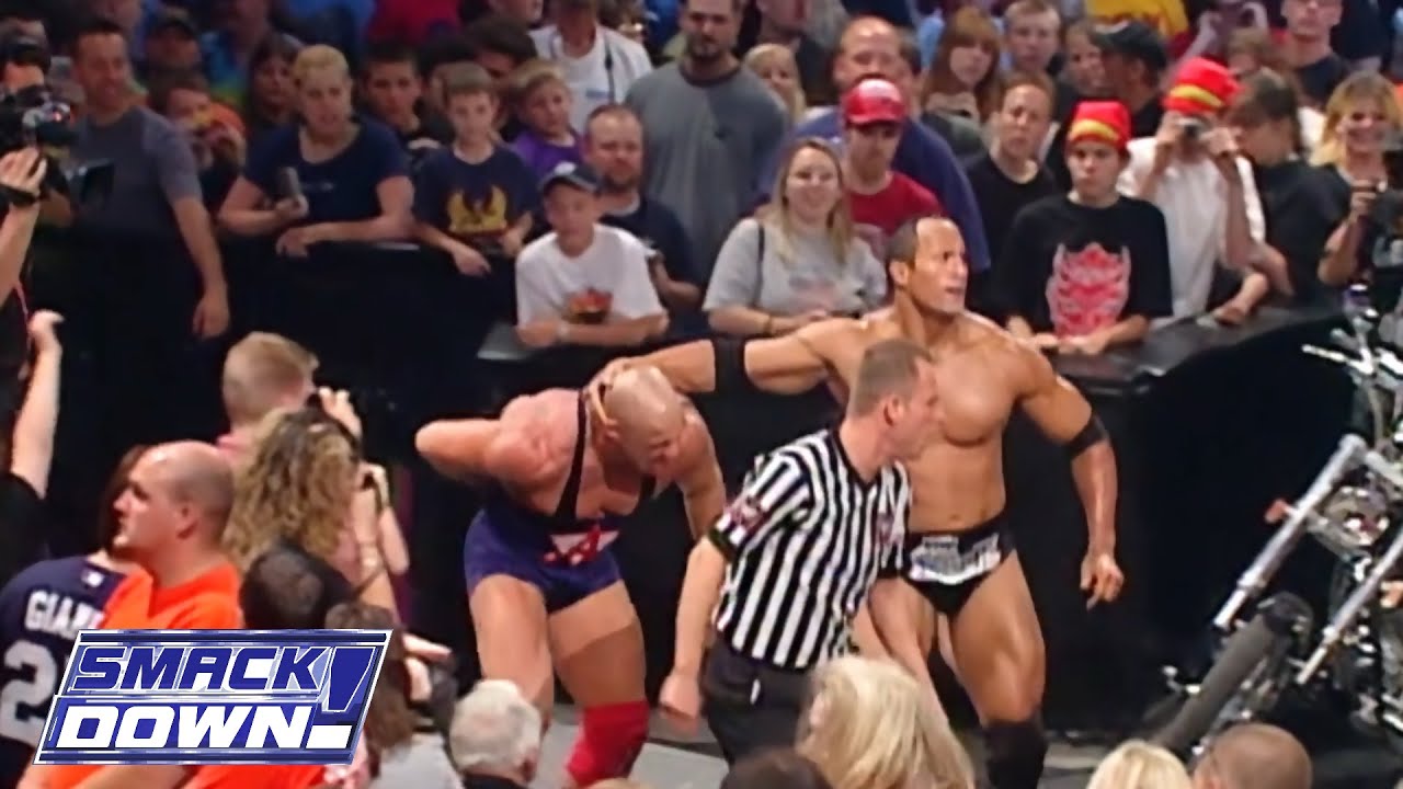The Rock Vs Kurt Angle w/ The Undertaker Ringside - Part 1