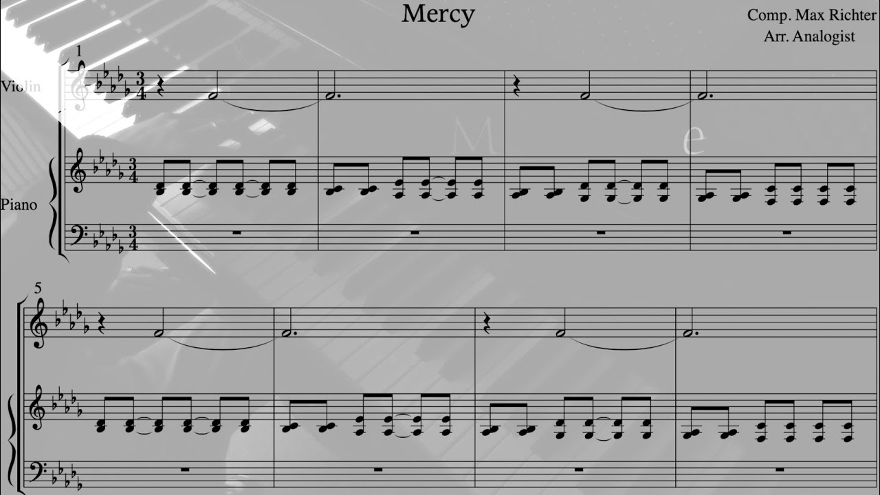 Max Richter/막스 리히터 - Mercy - 네오클래식, 감성, 명상/Neoclassical music, emotion, meditation - sheet music
