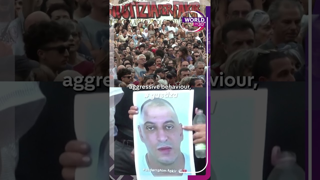 Police and protesters clash in Bologna after death of Moroccan-born man
