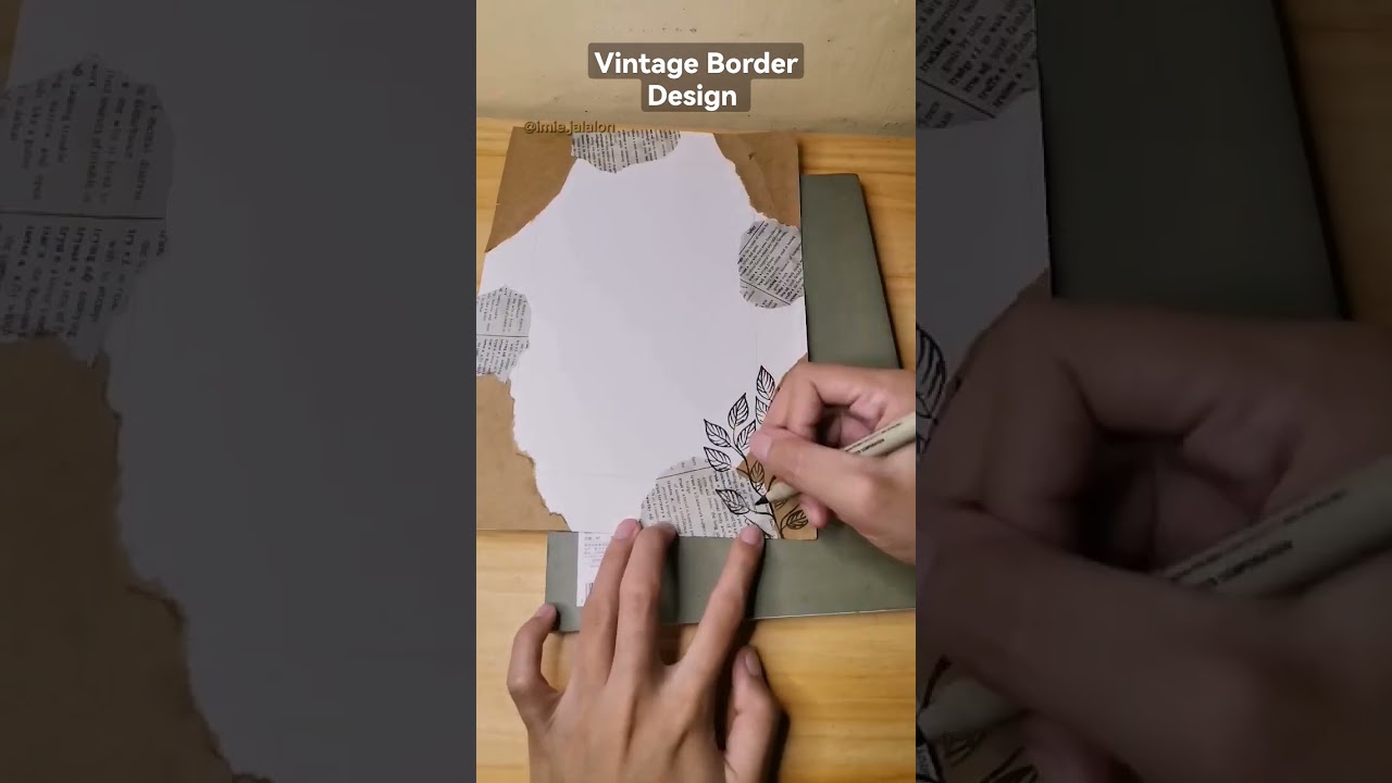 Try this vintage: aesthetic Border Design using brown envelope and old paper #shorts
