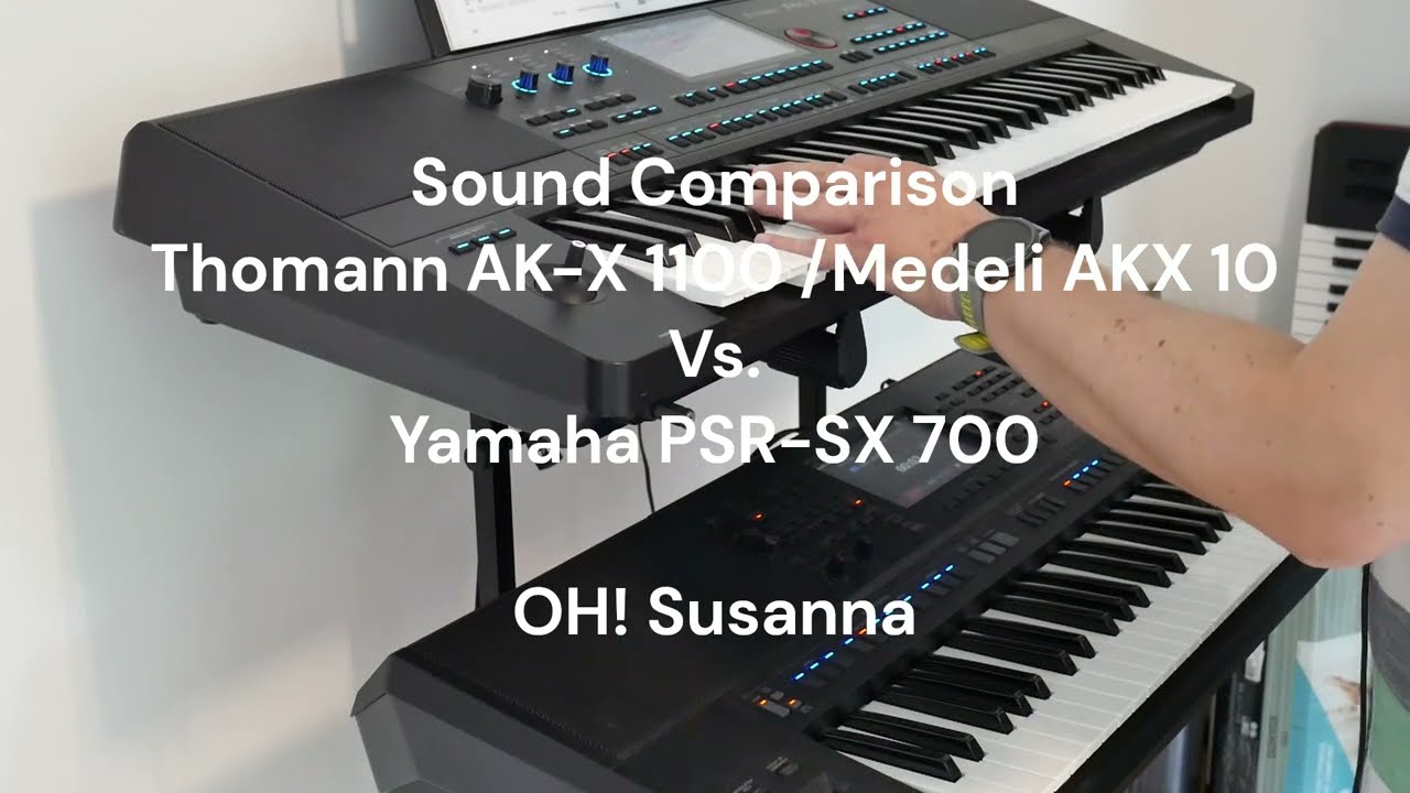 Sound Comparison - Thomann AK-X 1100 / Medeli AKX 10 Vs. Yamaha PSR-SX 700 - Oh! Susanna