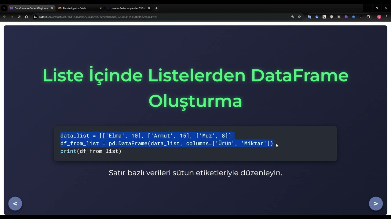 52. Pandas Dataframe ve Series: Python Kod Açıklaması (52)