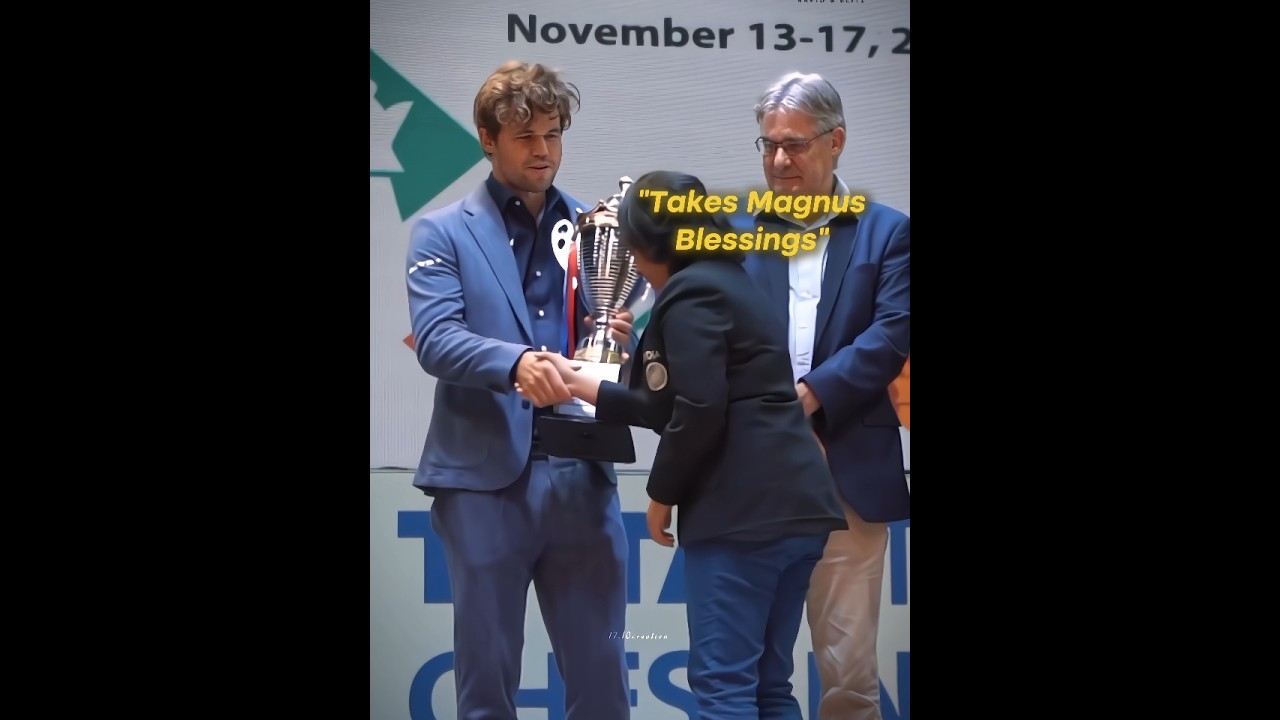 Magnus Carlsen&rsquo;s Proud Reaction to Dristy&rsquo;s Gesture ☺️ #magnuscarlsen #respect #chess #ytshorts