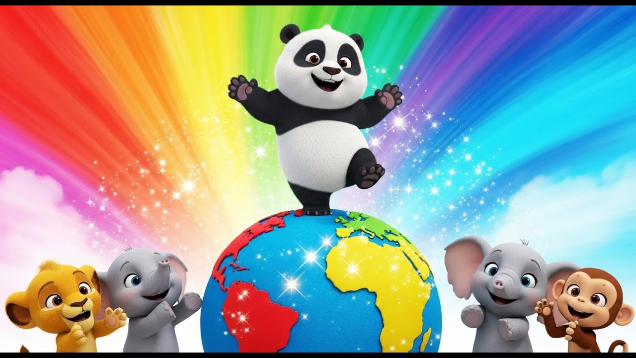 Panda Bear Spinning Around the World 🐼🌍 | Fun Baby Dance Song for Toddlers