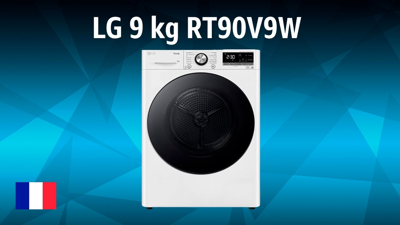Sèche-linge à pompe à chaleur LG 9 kg RT90V9W | TEST | Français